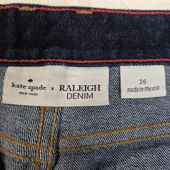 Raleigh Denim x Kate Spade Jeans Womens 26 Dare Straight Leg Mid Rise Dark Wash - Picture 9 of 16